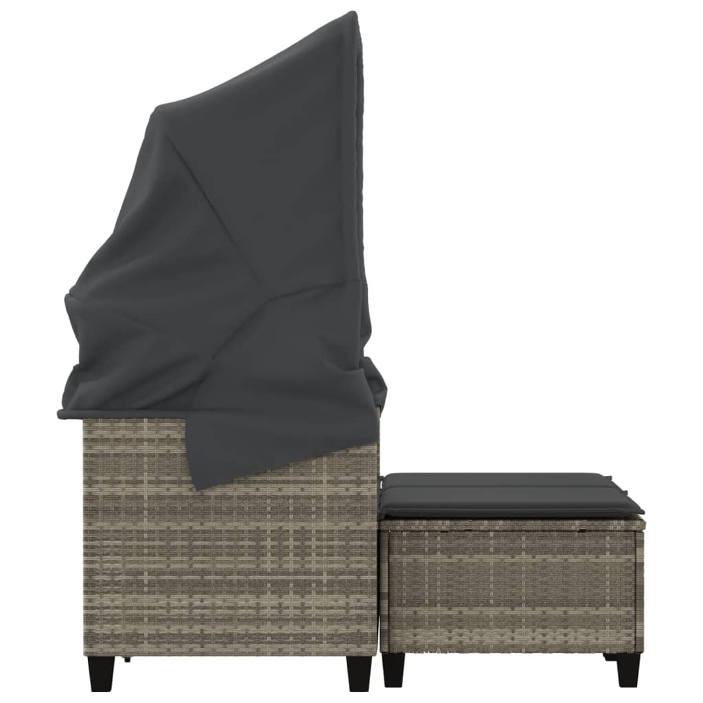 vidaXL Garden Sofa | Light grey | PE rattan, powder-coated steel, polyester