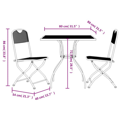 vidaXL Garden Dining Set | Anthracite | Expanded metal mesh | Compact | Foldable