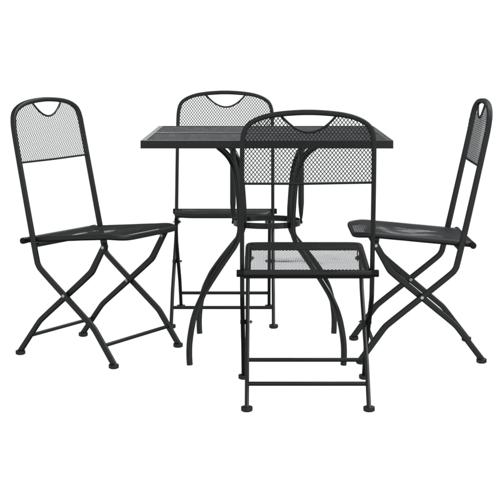 vidaXL Garden Dining Set | Anthracite | Expanded metal mesh | 5 Piece Set