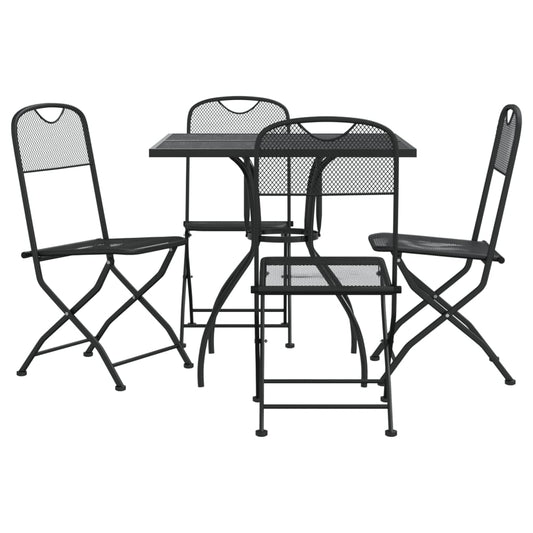 vidaXL Garden Dining Set | Anthracite | Expanded metal mesh | 5 Piece Set