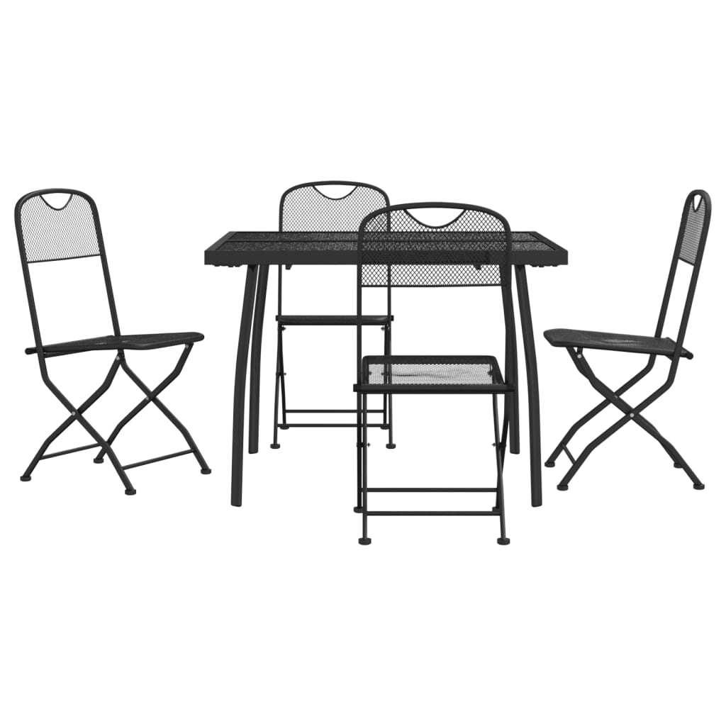 vidaXL Garden Dining Set | Anthracite | Metal with e-coating finish | Medium