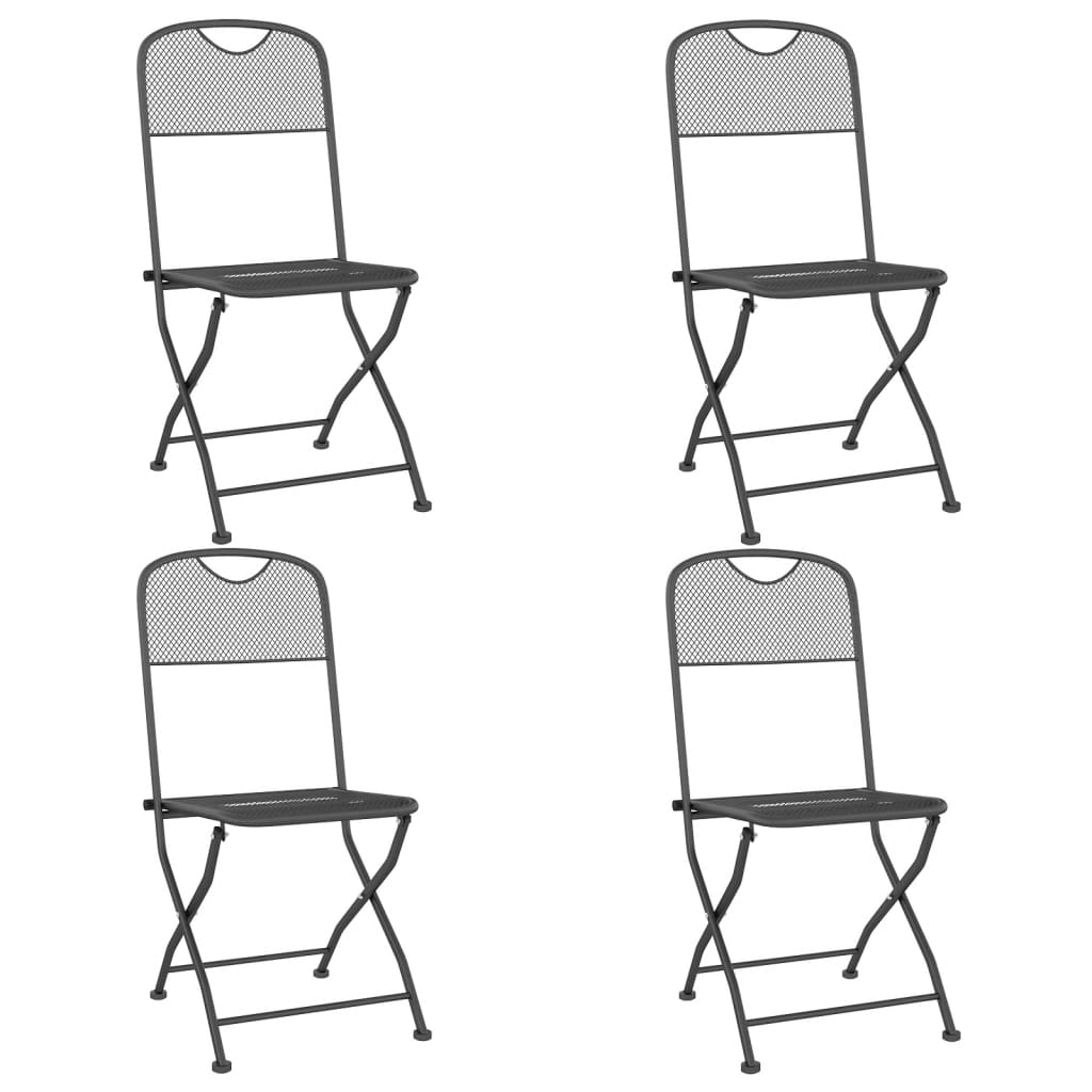 vidaXL 5 Piece Garden Dining Set Anthracite Metal Mesh