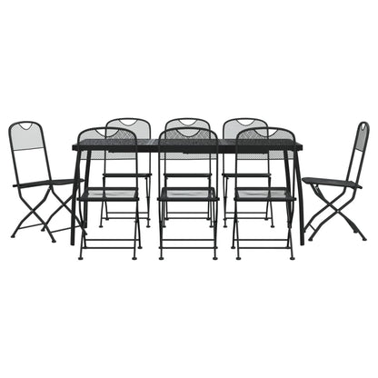 vidaXL Garden Dining Set | Anthracite | Metal | Medium | Foldable