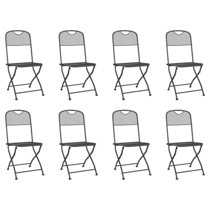 vidaXL Garden Dining Set | Anthracite | Metal | Medium | Foldable