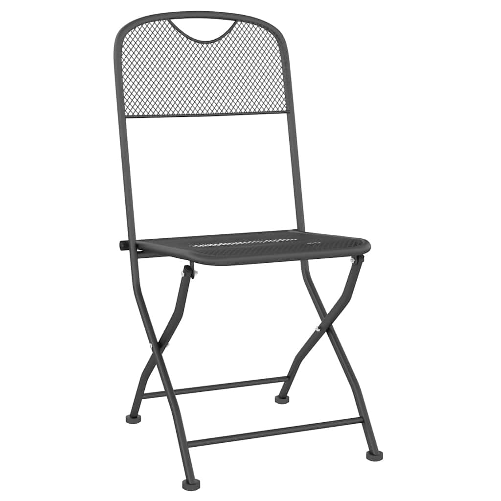 vidaXL 9 Piece Garden Dining Set Anthracite Metal Mesh