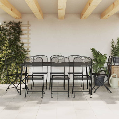vidaXL Garden Dining Set | Anthracite | Metal | Medium | Foldable
