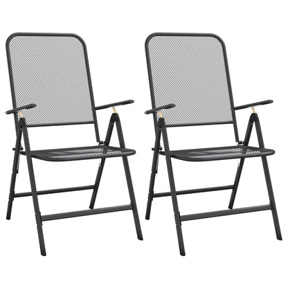 vidaXL Garden Dining Set | Anthracite | Metal Mesh | Medium | Foldable