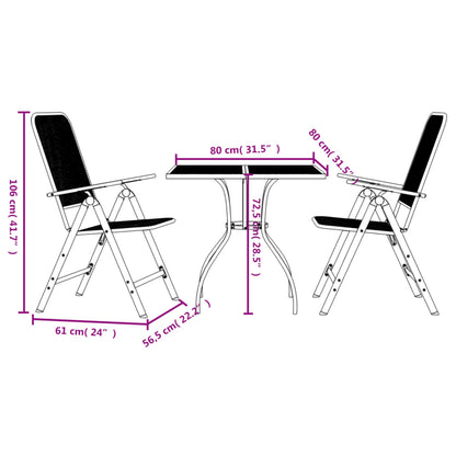 vidaXL Garden Dining Set | Anthracite | Metal Mesh | Medium | Foldable