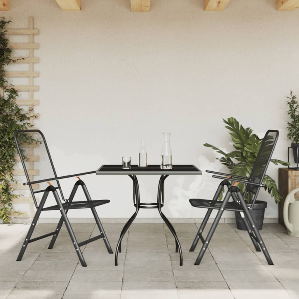vidaXL Garden Dining Set | Anthracite | Metal Mesh | Medium | Foldable