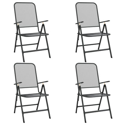 vidaXL Garden Dining Set | Anthracite | Metal Mesh | 5 Piece Set | Foldable