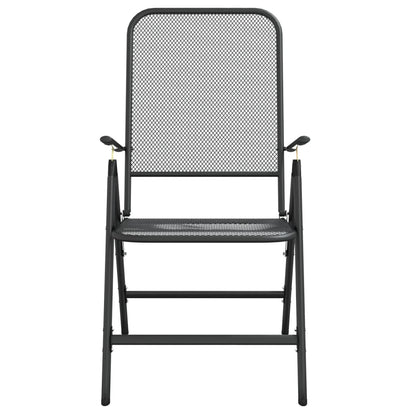 vidaXL Garden Dining Set | Anthracite | Metal Mesh | 5 Piece Set | Foldable