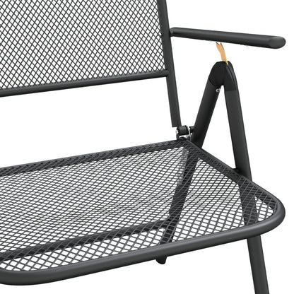 vidaXL Garden Dining Set | Anthracite | Metal Mesh | 5 Piece Set | Foldable