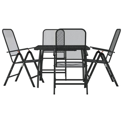 vidaXL Garden Dining Set | Anthracite | Metal | 5 Piece Set