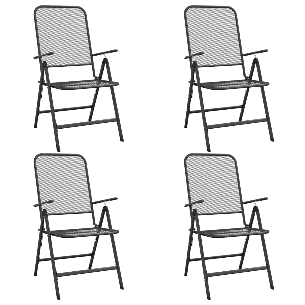 vidaXL Garden Dining Set | Anthracite | Metal | 5 Piece Set
