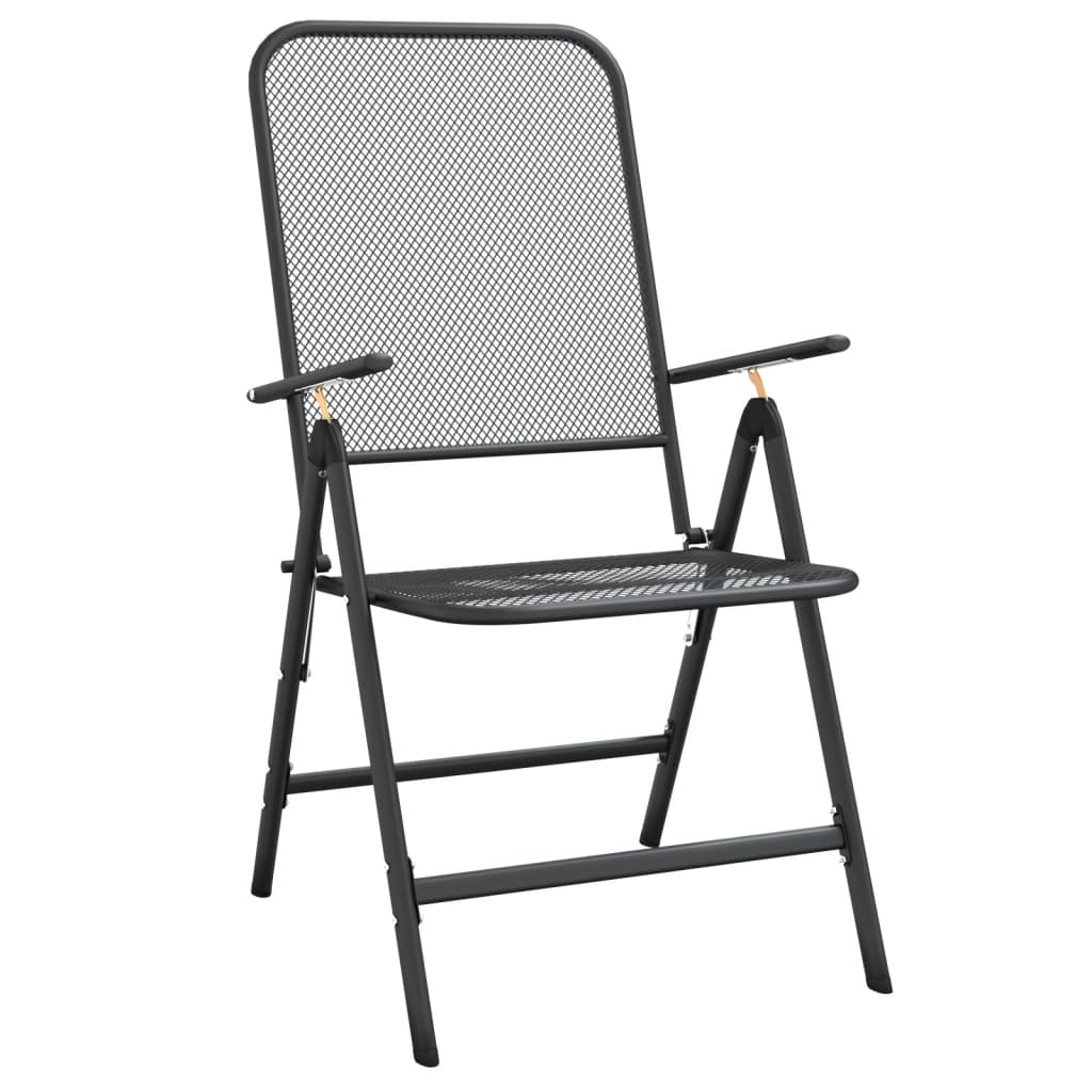 vidaXL Garden Dining Set | Anthracite | Metal | 5 Piece Set