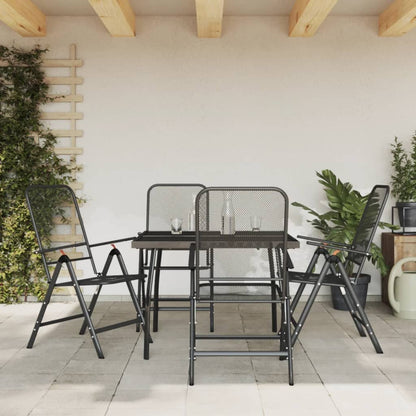 vidaXL Garden Dining Set | Anthracite | Metal | 5 Piece Set