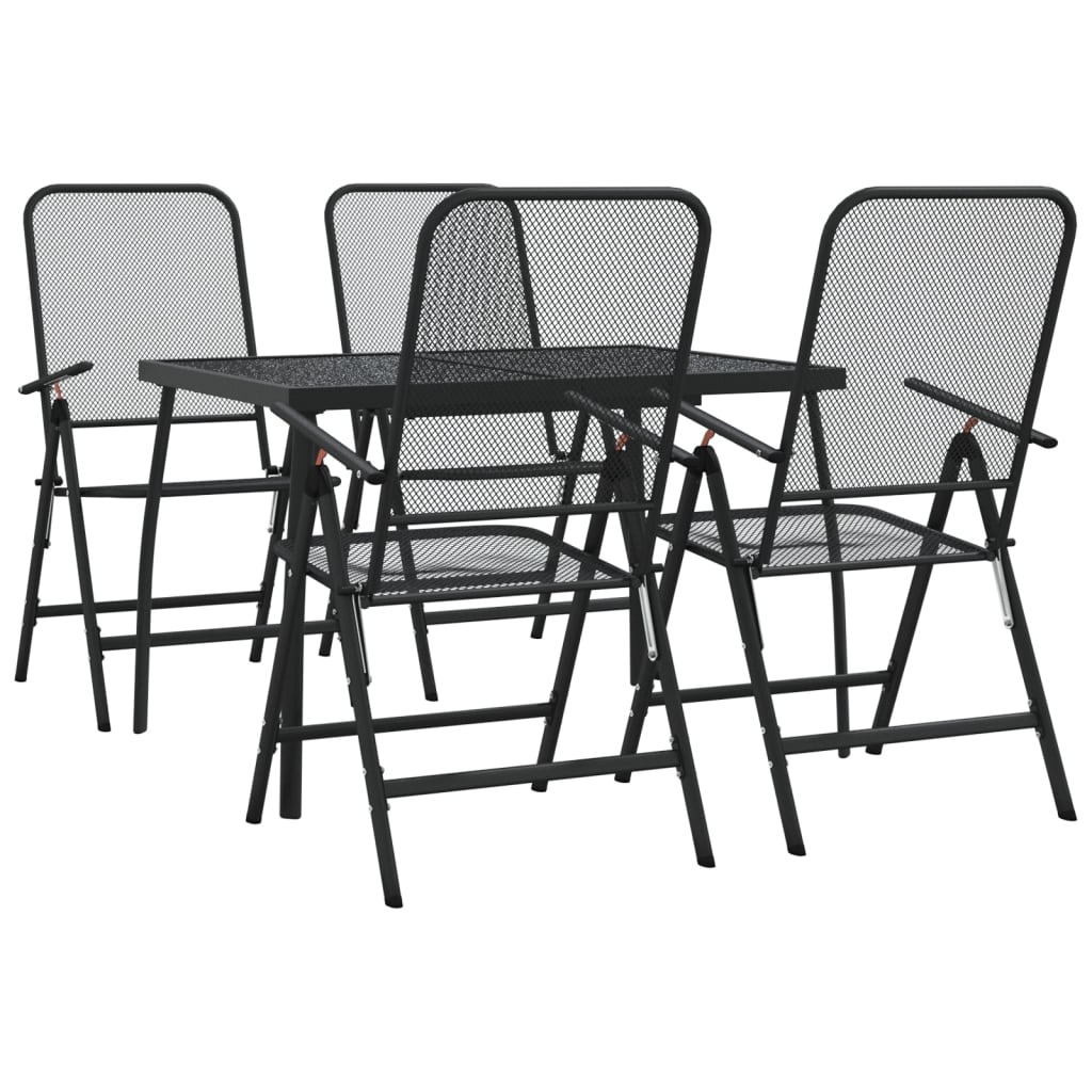 vidaXL Garden Dining Set | Anthracite | Metal mesh | Standard for outdoor dining