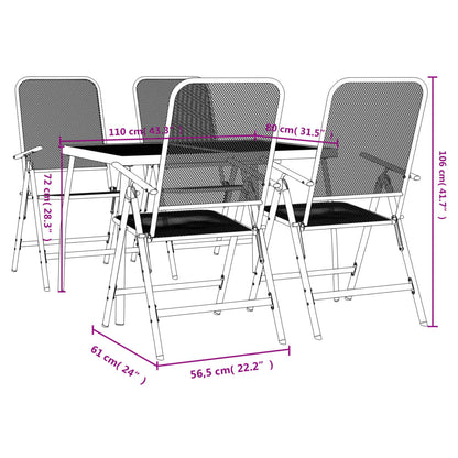 vidaXL Garden Dining Set | Anthracite | Metal mesh | Standard for outdoor dining
