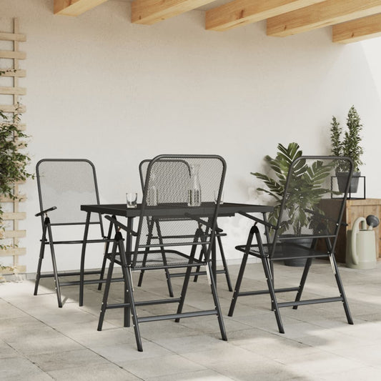 vidaXL Garden Dining Set | Anthracite | Metal mesh | Standard for outdoor dining