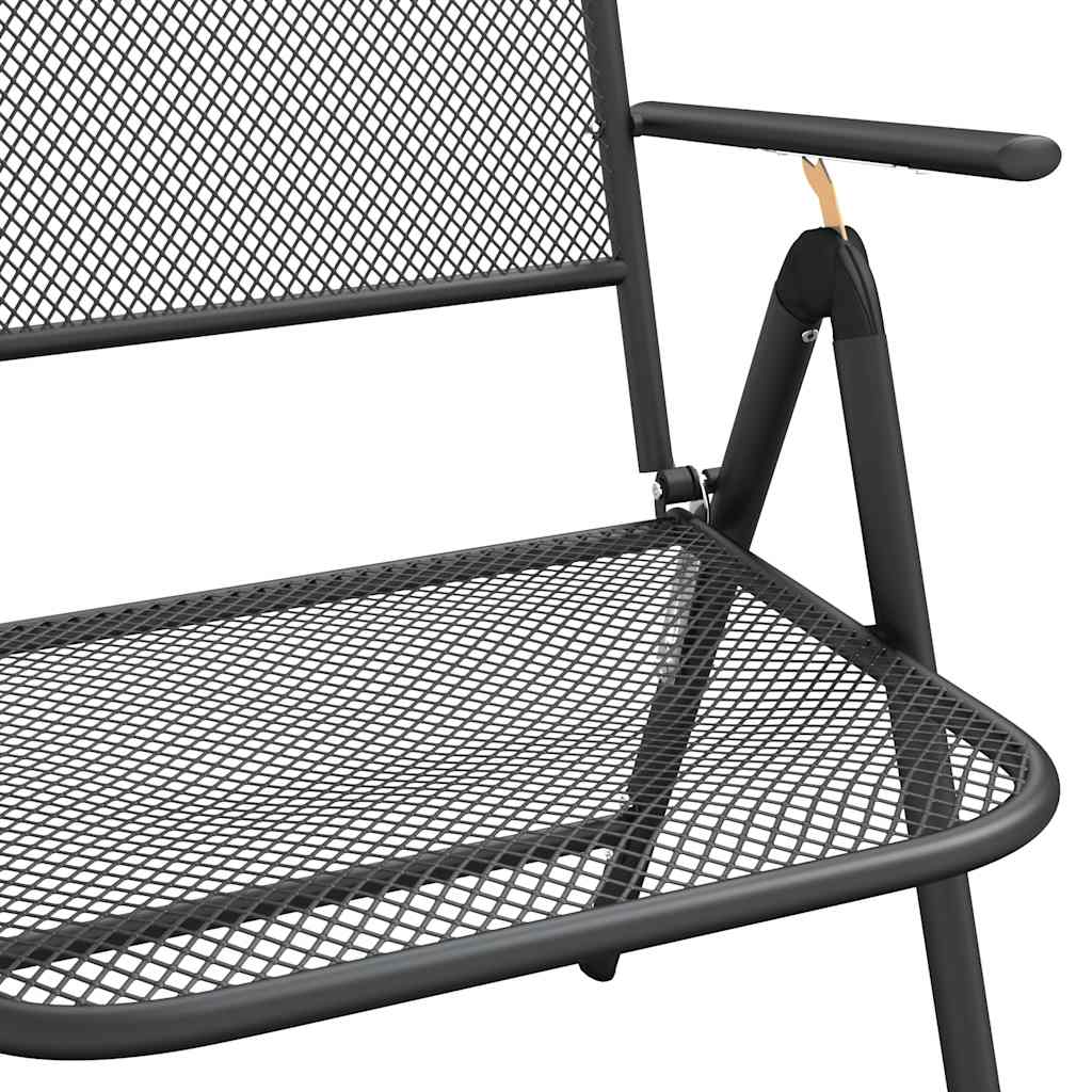 vidaXL 7 Piece Garden Dining Set Anthracite Metal Mesh