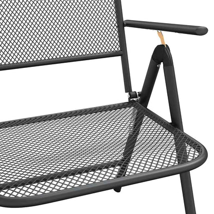 vidaXL 7 Piece Garden Dining Set Anthracite Metal Mesh