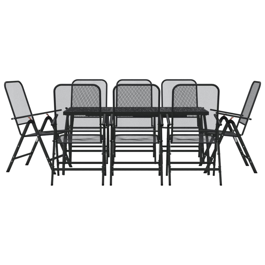 vidaXL Garden Dining Set | Anthracite | Expanded Metal Mesh with E-coating
