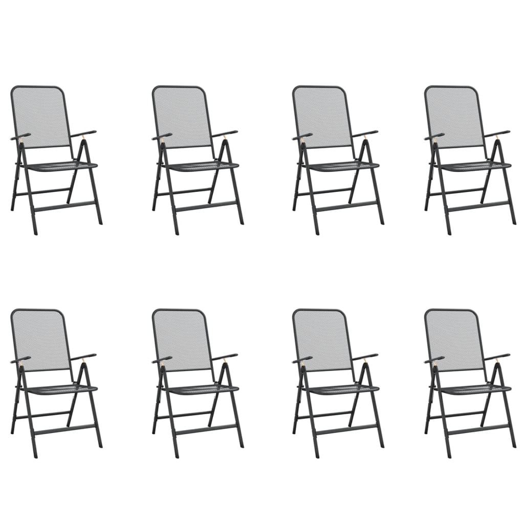 vidaXL Garden Dining Set | Anthracite | Expanded Metal Mesh with E-coating