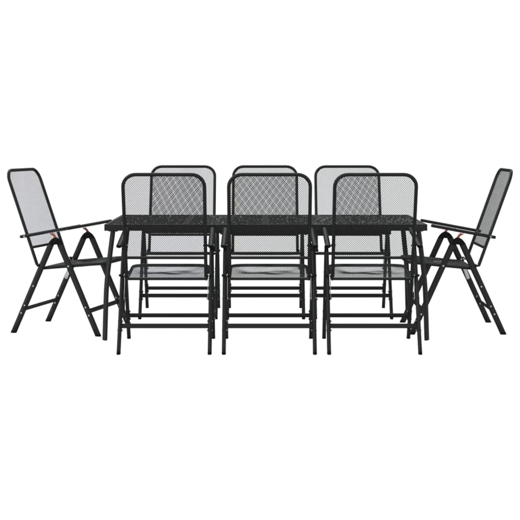 vidaXL Garden Dining Set | Anthracite | Metal mesh with e-coating finish | Large