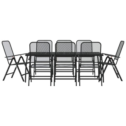 vidaXL Garden Dining Set | Anthracite | Metal mesh with e-coating finish | Large