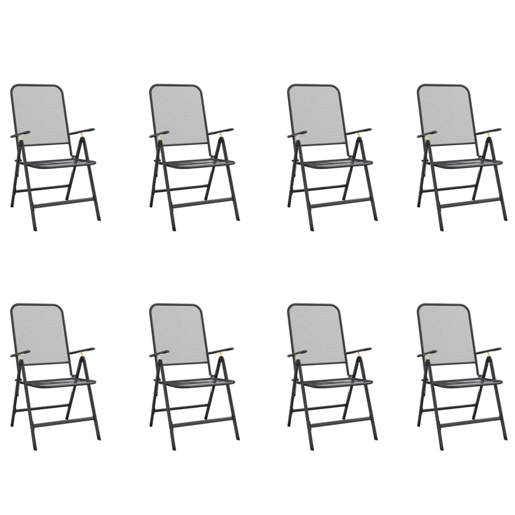 vidaXL Garden Dining Set | Anthracite | Metal mesh with e-coating finish | Large