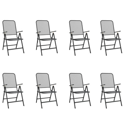 vidaXL Garden Dining Set | Anthracite | Metal mesh with e-coating finish | Large