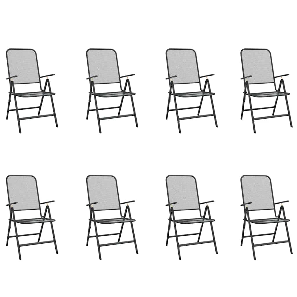vidaXL 9 Piece Garden Dining Set Anthracite Metal Mesh