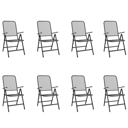 vidaXL 9 Piece Garden Dining Set Anthracite Metal Mesh
