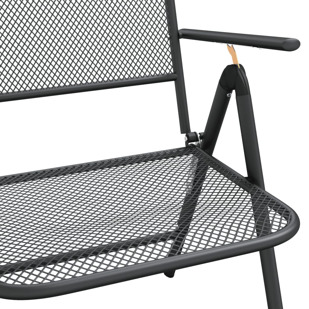 vidaXL Garden Dining Set | Anthracite | Metal mesh with e-coating finish | Large