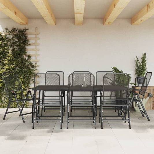 vidaXL Garden Dining Set | Anthracite | Metal mesh with e-coating finish | Large