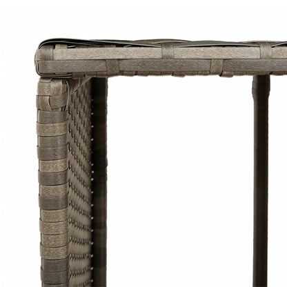 vidaXL Storage Shelves for Hot Tub 2 pcs Grey Poly Rattan