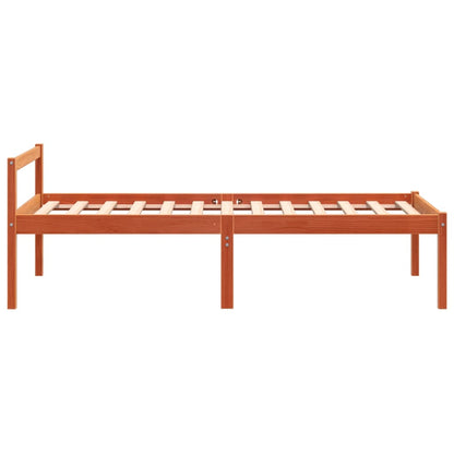 vidaXL Senior Bed without Mattress Wax Brown 75x190 cm Small Single Solid Wood Pine