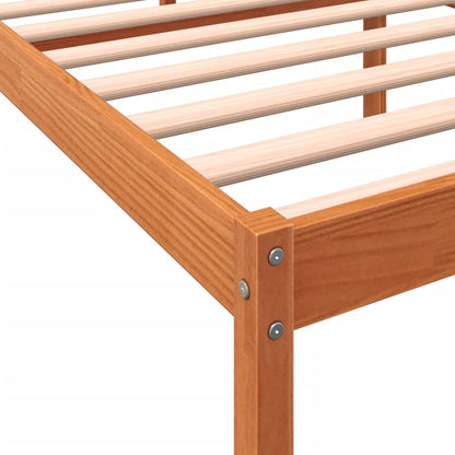 vidaXL Senior Bed without Mattress Wax Brown 75x190 cm Small Single Solid Wood Pine