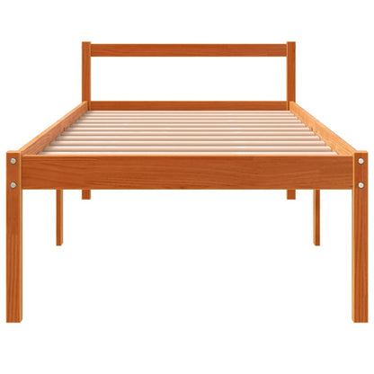 vidaXL Senior Bed without Mattress Wax Brown 90x190 cm Single Solid Wood Pine