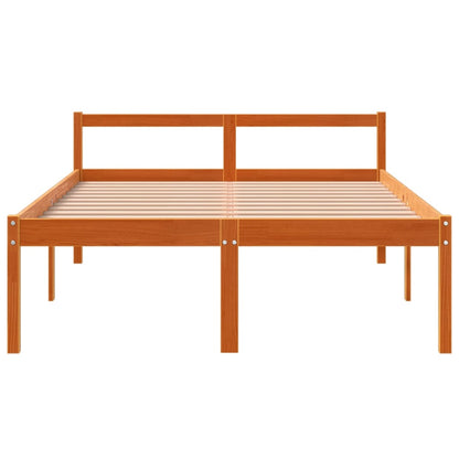 vidaXL Senior Bed without Mattress Wax Brown 120x190 cm Small Double Solid Wood Pine