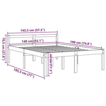 vidaXL Senior Bed | Wax Brown | Solid pine wood, Plywood slats | Double