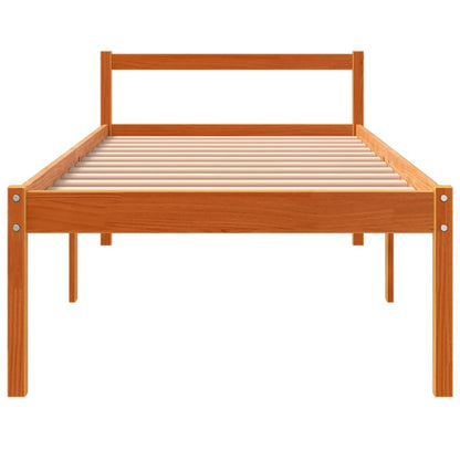 vidaXL Senior Bed without Mattress Wax Brown 90x200 cm Solid Wood Pine
