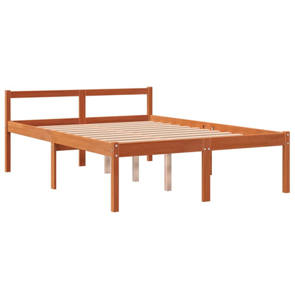 vidaXL Senior Bed | Wax Brown | Solid Pinewood, Plywood (Slats) | 120x200 cm