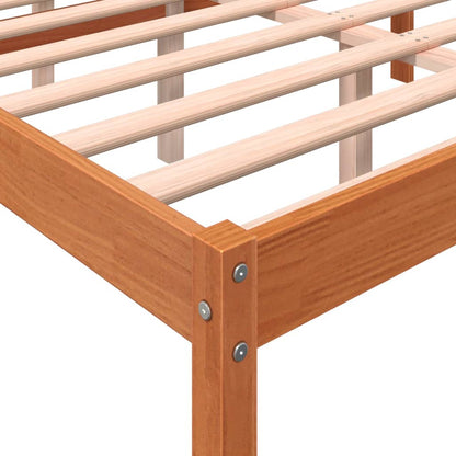 vidaXL Senior Bed | Wax Brown | Solid Pinewood, Plywood (Slats) | 120x200 cm