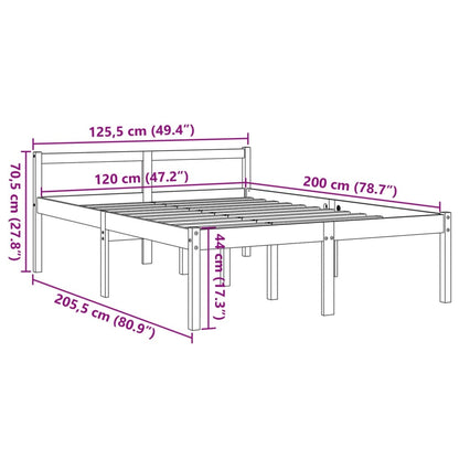 vidaXL Senior Bed | Wax Brown | Solid Pinewood, Plywood (Slats) | 120x200 cm