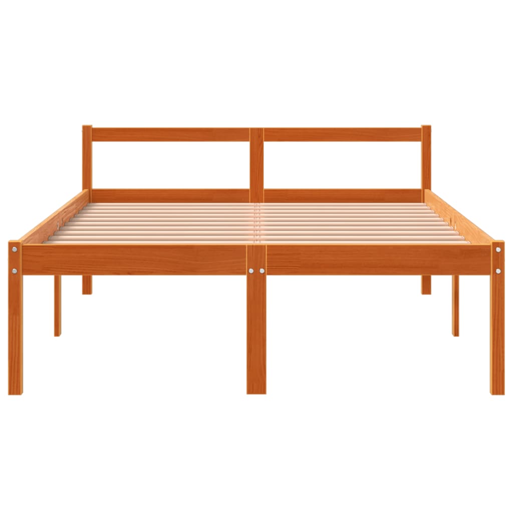 vidaXL Senior Bed without Mattress Wax Brown 140x200 cm Solid Wood Pine