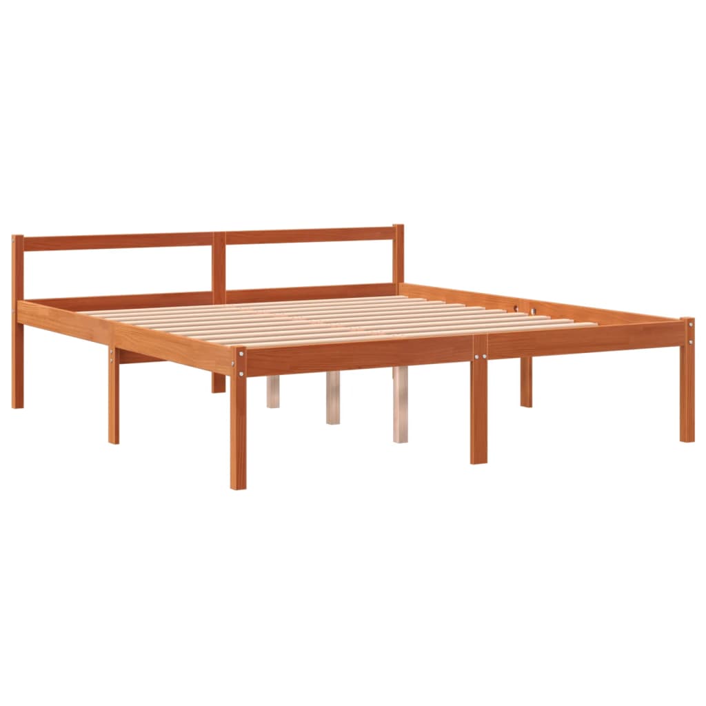 vidaXL Senior Bed without Mattress Wax Brown 160x200 cm Solid Wood Pine
