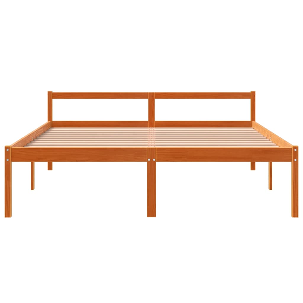 vidaXL Senior Bed without Mattress Wax Brown 160x200 cm Solid Wood Pine