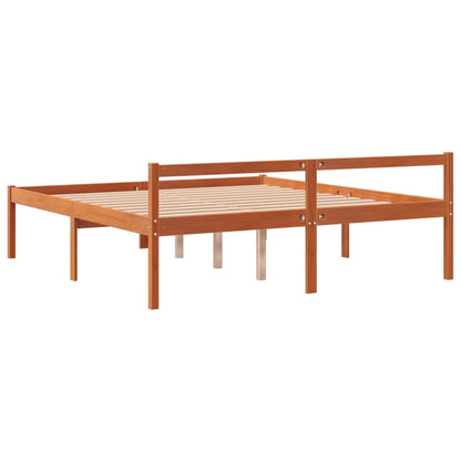 vidaXL Senior Bed without Mattress Wax Brown 160x200 cm Solid Wood Pine