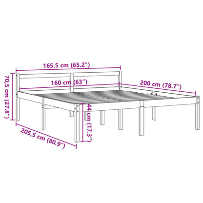 vidaXL Senior Bed without Mattress Wax Brown 160x200 cm Solid Wood Pine